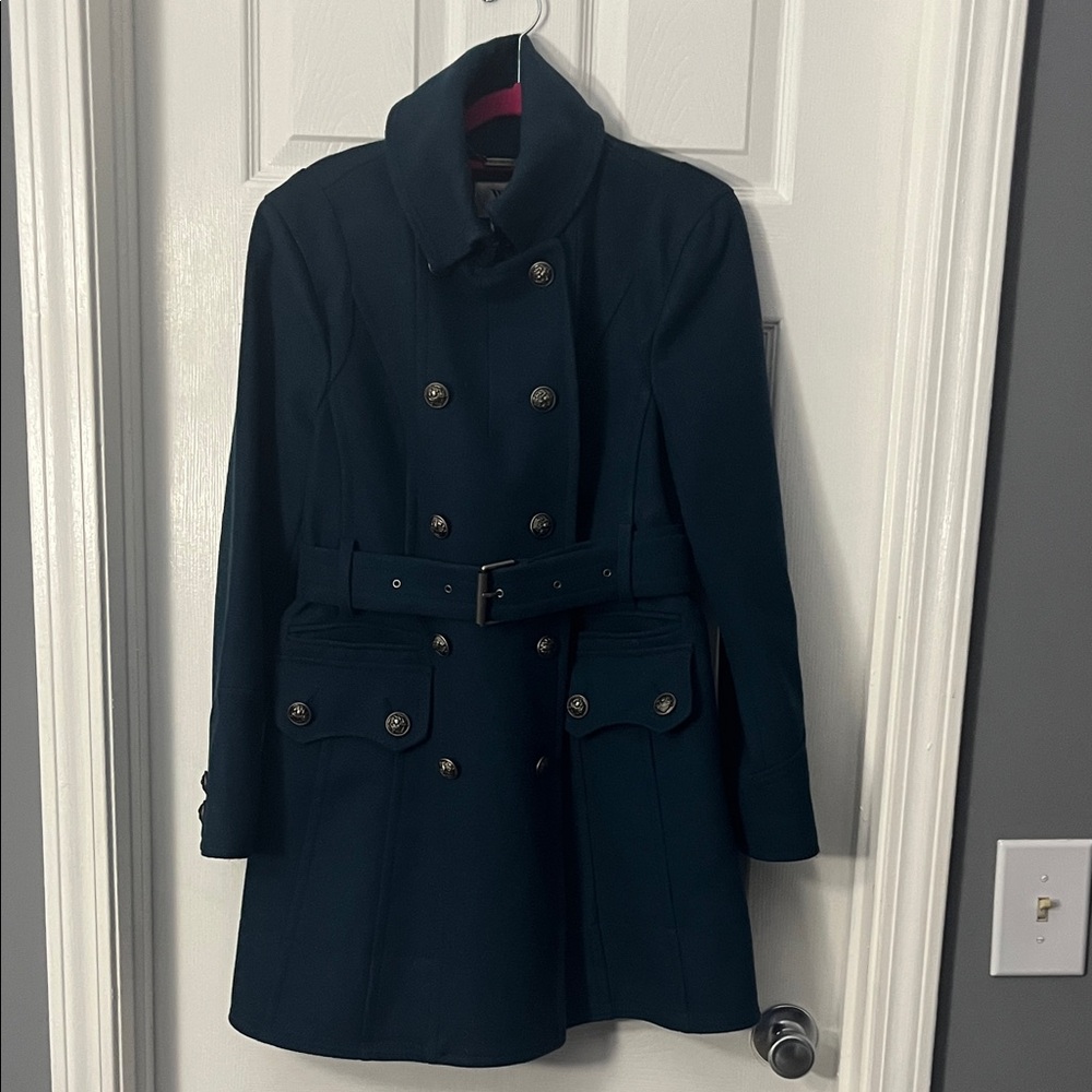Chic Worthington Navy Double-Breasted Women's Pea Coat